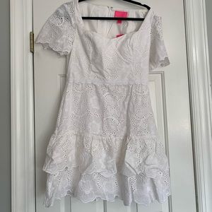 Lilly Pulitzer eyelet white ruffle dress